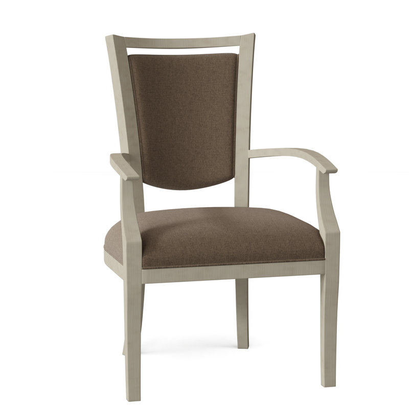 Chaise avec accoudoirs rembourrée Spiro, Écorce 8789, Noyer