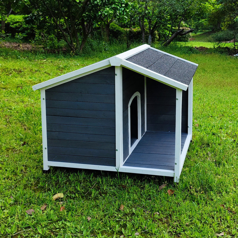 Niche pour chien d'extérieur, abri pour chien en bois résistant aux intempéries avec toit en asphalte, plancher surélevé, assemblage facile, pour petits et moyens chiens