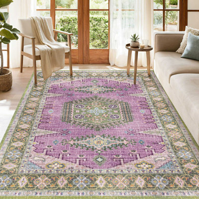 Washable Area Rugs Living Room Non Slip Geometric Tribal Rug Indoor Home Decor