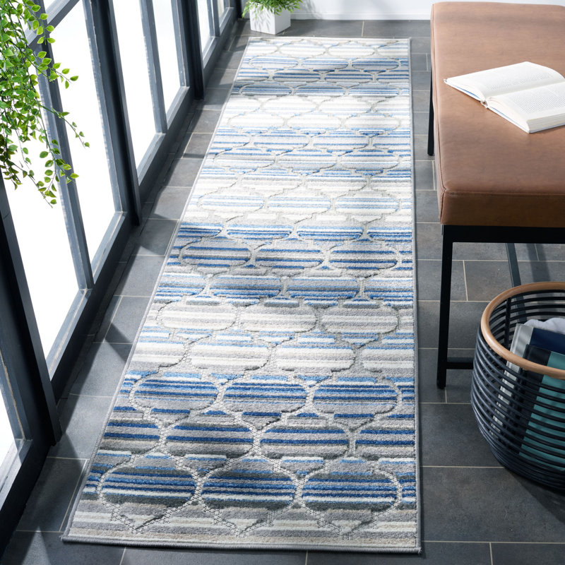 Longridge Performance Geometric Indoor/Outdoor Area Rug, Runner 2'2" x 11'