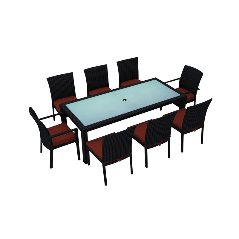 Urbana Outdoor - Piece Dining Set, Canvas Charcoal Sunbrella® Canvas, Coffee Bean, 8