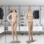 Mannequin 69 Inch Full Body Female Torso Clothing Dress Foam Rotatable Detachable Head Arm Mannequin with Metal Base Used for Display Clothing