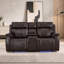 Ensemble de salon inclinable électrique 3 pièces avec deux fauteuils inclinables, causeuse, console et ports USB-133585052-133585053