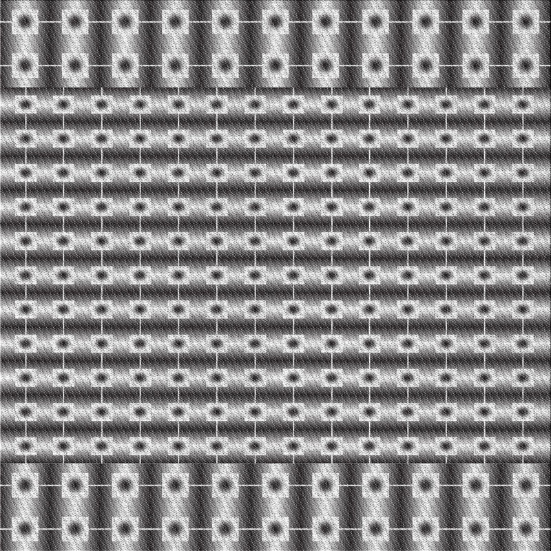 Tapis noir/blanc cassé tissé à la machine, Carré 7 pi