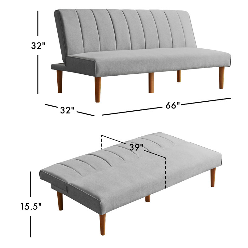 Canapé-lit convertible Ian, fauteuil inclinable réglable, tissu tissé Ian, Gris