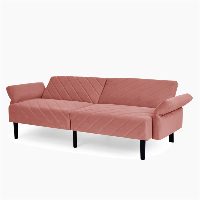 Gania Upholstered Sofa, Pink Velvet