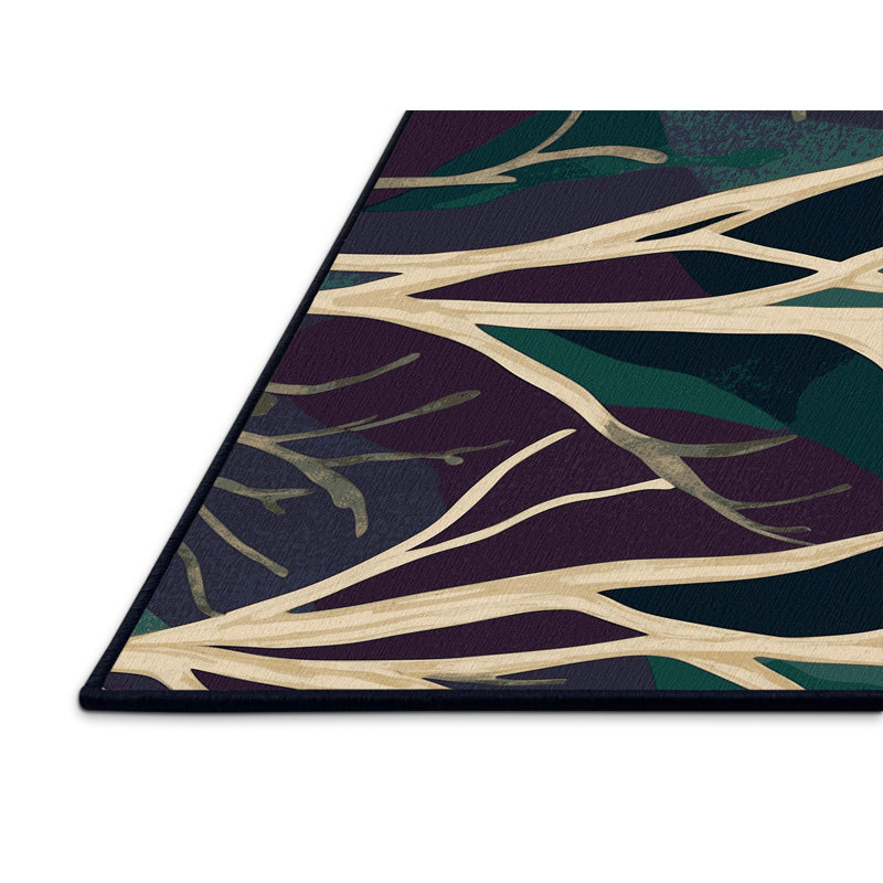Velvet Leaves Rug, Rectangle 6' x 9'