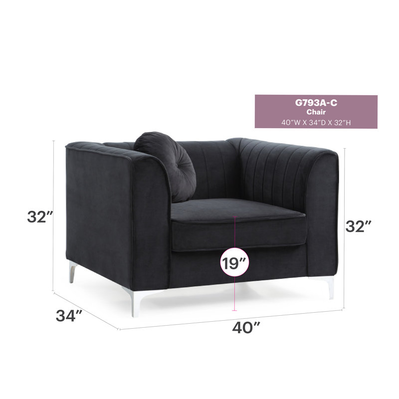 Fauteuil incliné noir élégant Sleek, Black