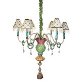Thistle 6 - Light Unique / Statement Classic / Traditional Chandelier Crystal Accents