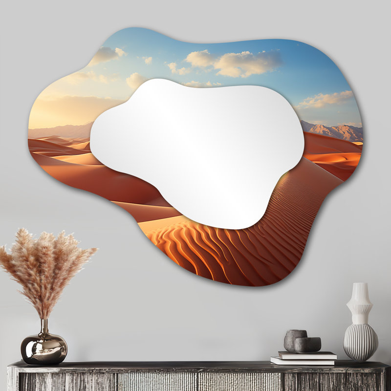 USA Desert Sands Landscape - miroir mural décoratif nuage USA, miroir asymétrique traditionnel, impression d'art en métal