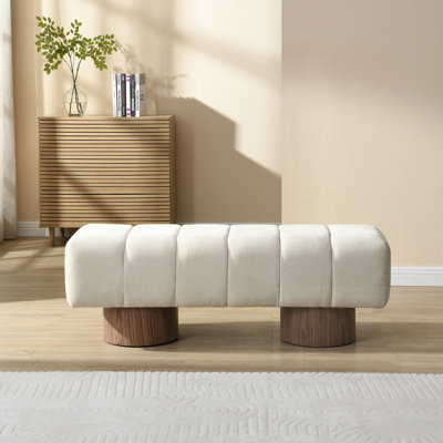 Marlon Dining Bench With Wooden Base