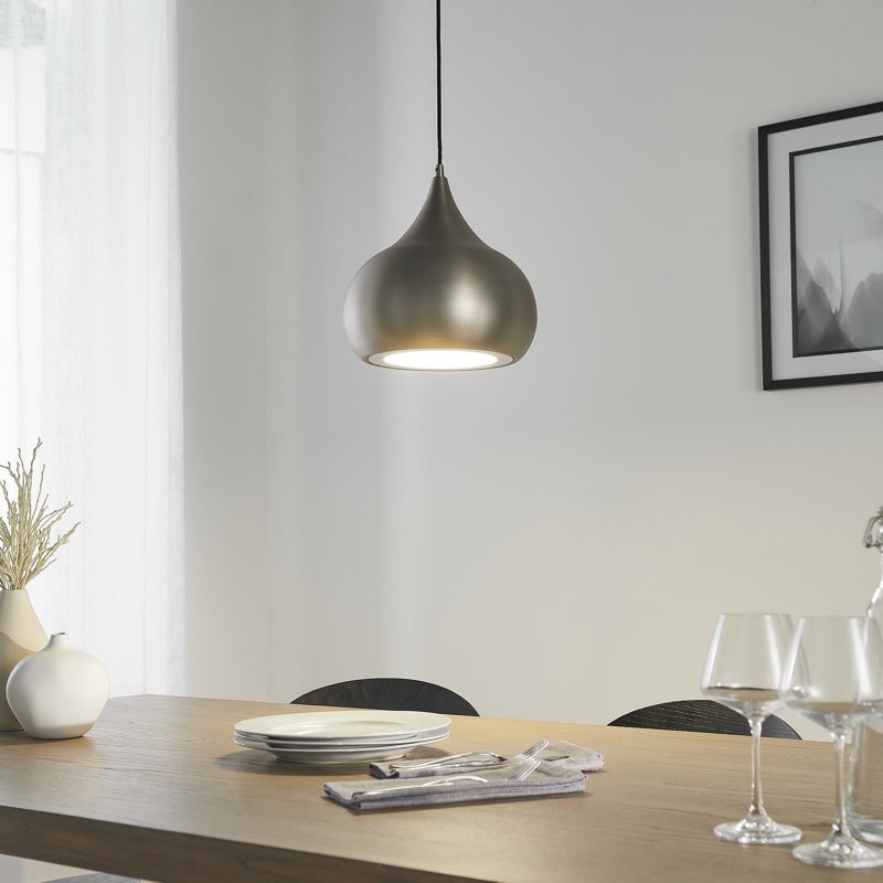 Tessier 1 - Light LED Teardrop Pendant, Matt Nickel Plated