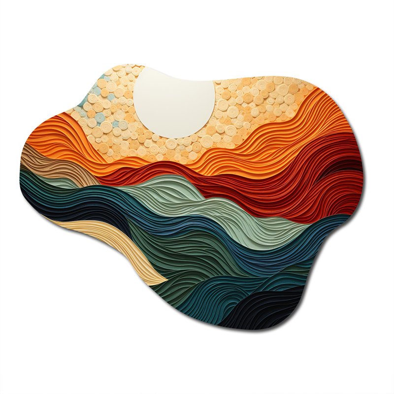 Jandreau - nuage désert en métal, sculpture murale asymétrique en métal, H 27 po x l 35 po