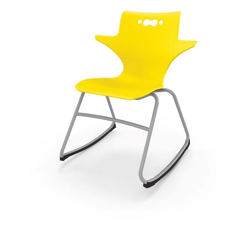 Chaise de classe traîneau Hierarchy, Jaune, H 16 po