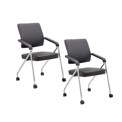 Chaise de salle d'attente en vinyle 18,5 po avec structure en métal