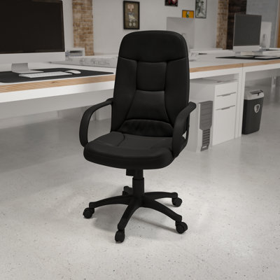 Mid-Back Glove Vinyl Executive Swivel Office Chair with Arms by Flash Furniture