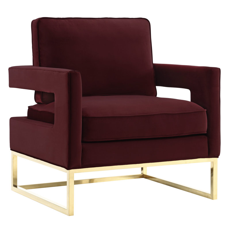 Isabel Velvet Armchair, Maroon