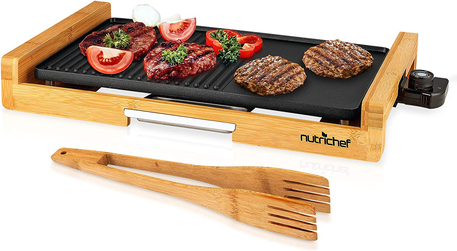 Nutrichef Electric Fish Grill Indoor Cooking - Small Outdoor