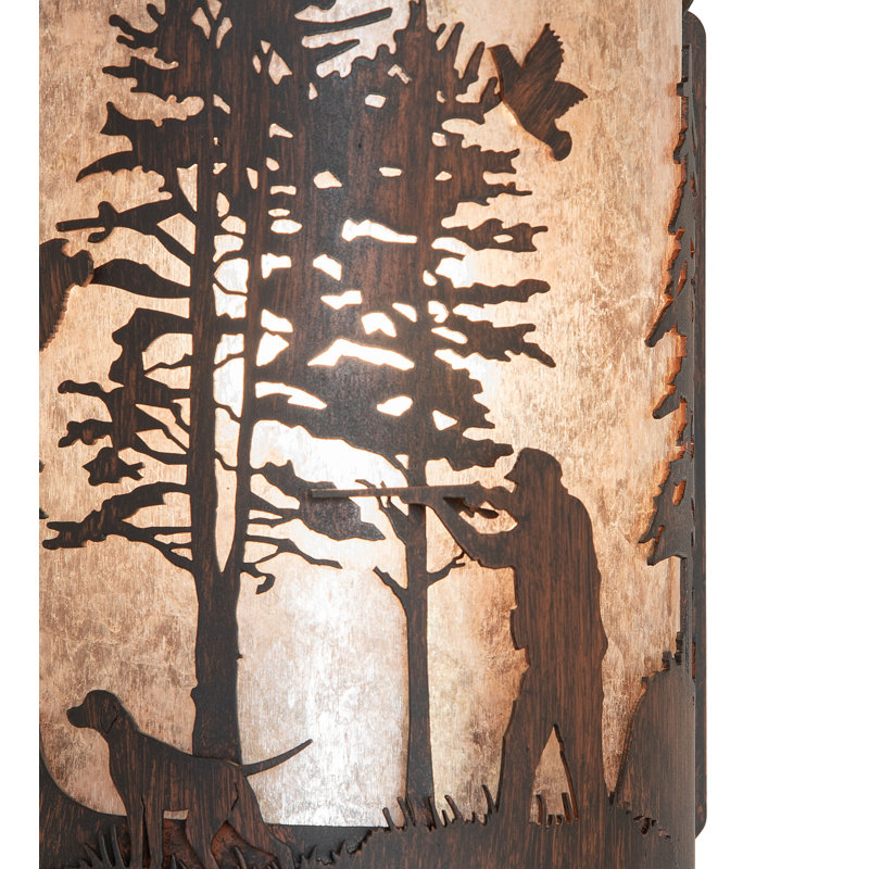 8" Wide Quail Hunter W/Dog Wall Sconce