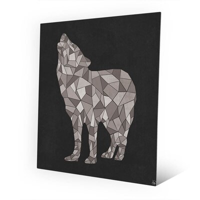 Click Wall Art Crystal Wolf On Black On Metal Print | Wayfair