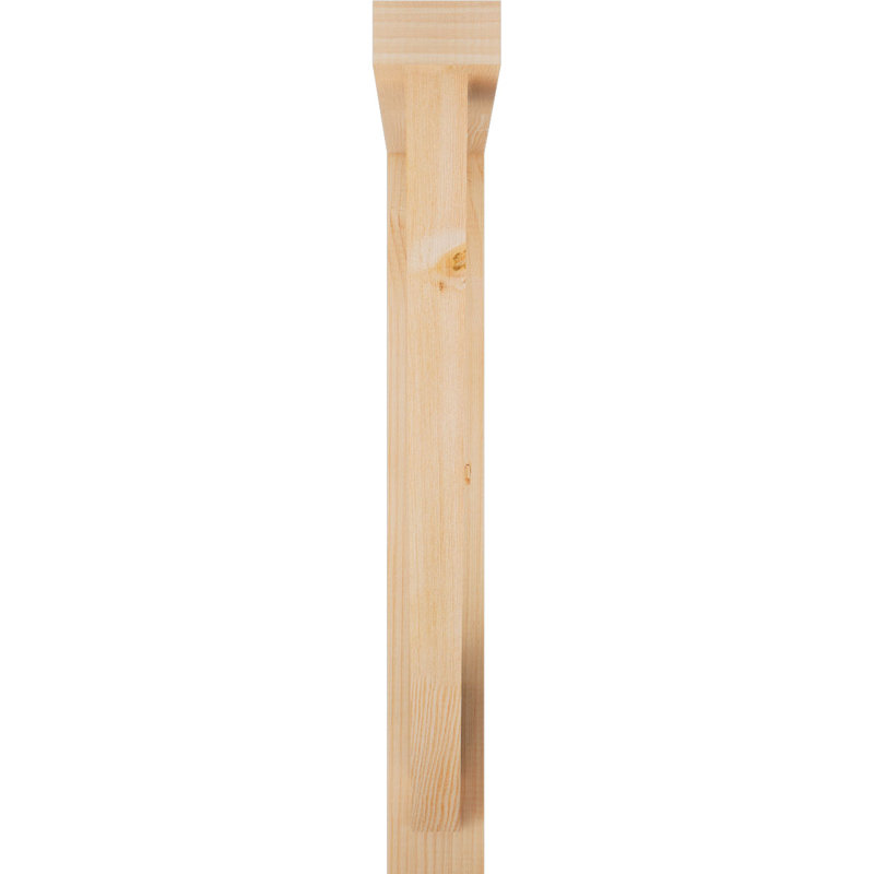Traditional Block Bracket with Offset Brace, 32 x 28, 4"W Douglas Fir (Rough Sawn)