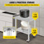 Table de travail en acier inoxydable 76 x 61 x 84 cm, capacité de charge de 318 kg, 4 roues, 3 hauteurs réglables, table de préparation alimentaire robuste pour cuisines professionnelles et restaurants, argent-62288014