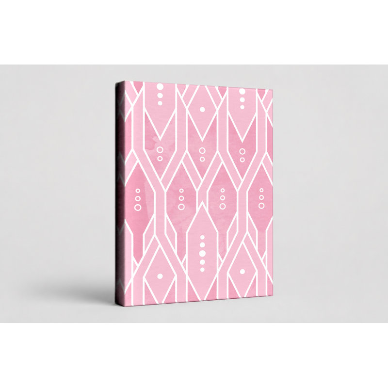 «Pink Geometric Diamond» - Art mural sur toile, 11" W x 14" H