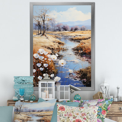 Countryside Small River Reverie, reproduction d'art sur toile encadrée