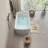 Square - Shape 49'' Glossy Acrylic Freestanding Tub, Drain, Comfortable Seated Soaking, 55 Gallons Capacity, Scratch Bathtub,