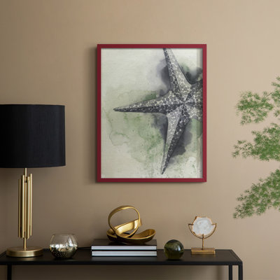 «Found Starfish II», reproduction encadrée - bois massif