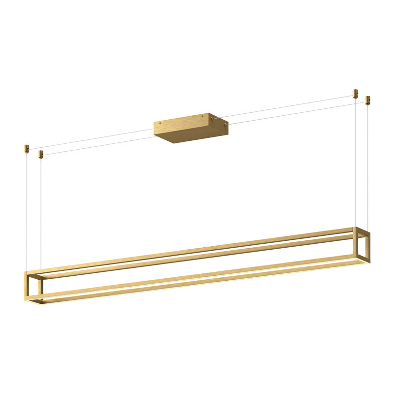 Luminaire suspendu à 1 lumière DEL pour îlot de cuisine Plaza, Or brossé
