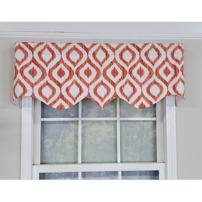 Cotton Blend Geometric Scalloped Window Valance