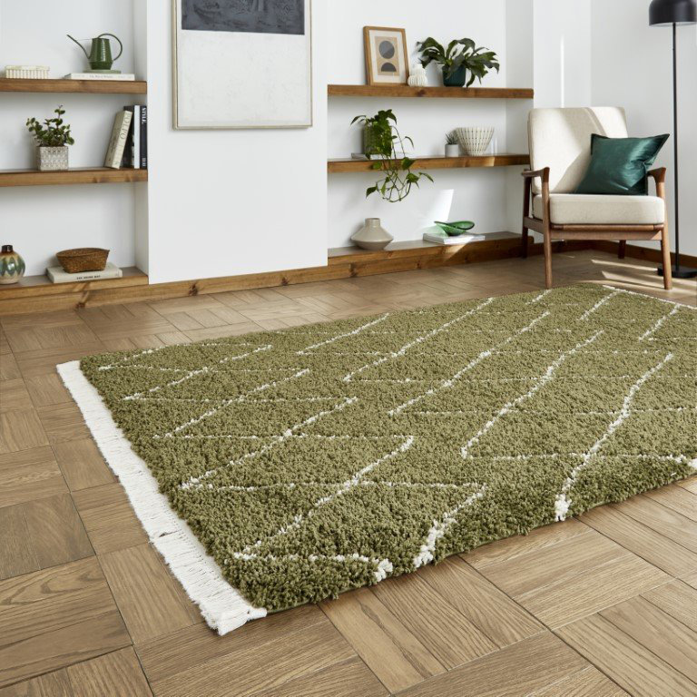 Pechler area rug Machine Woven Green, Rectangle 160 x 230cm