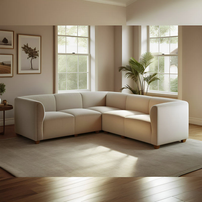 Canapé modulaire rembourré 5 pièces Datura, Gris fossile