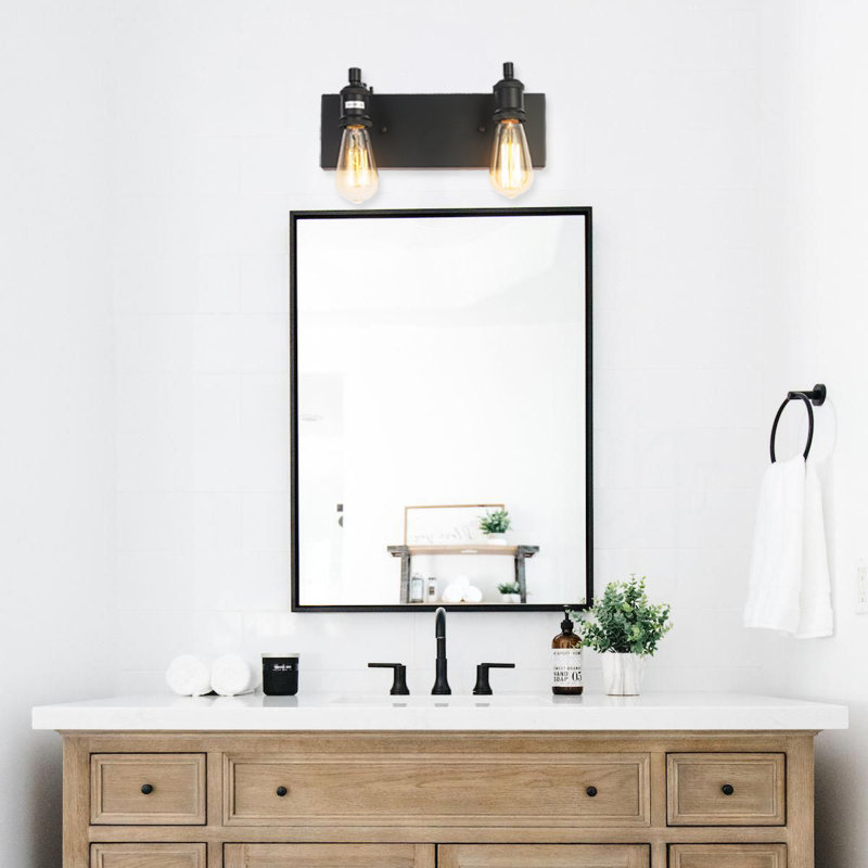 Éclairage pour salle de bain 2 lumières à intensité variable noir