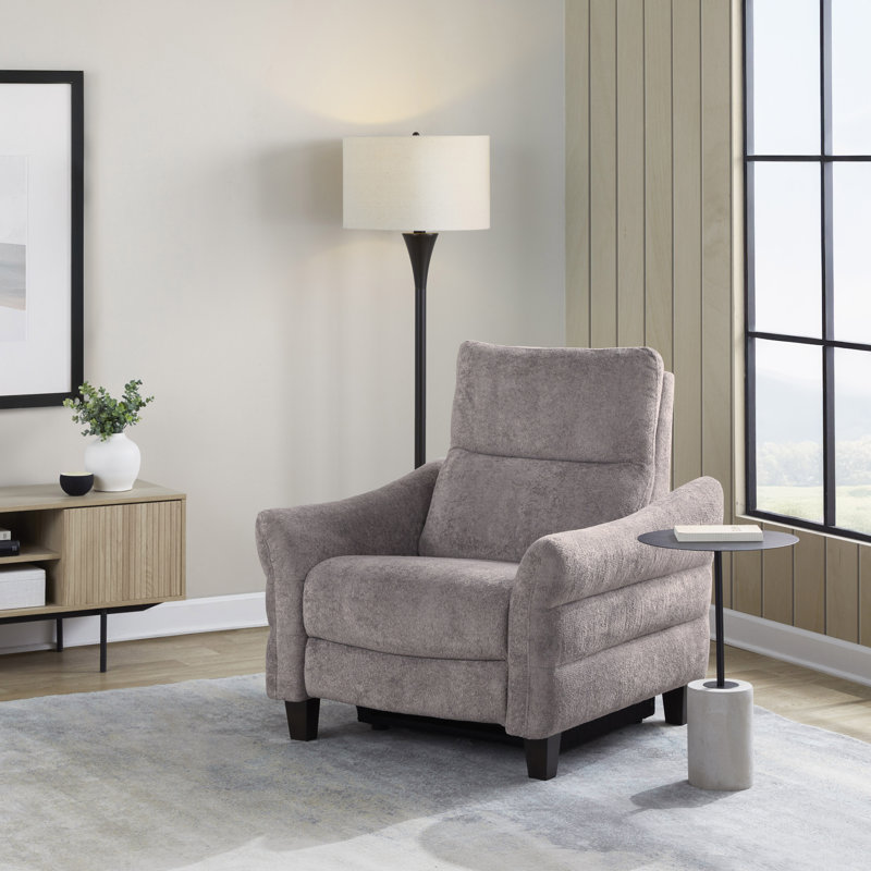 Rasco Upholstered Power Recliner, Gray