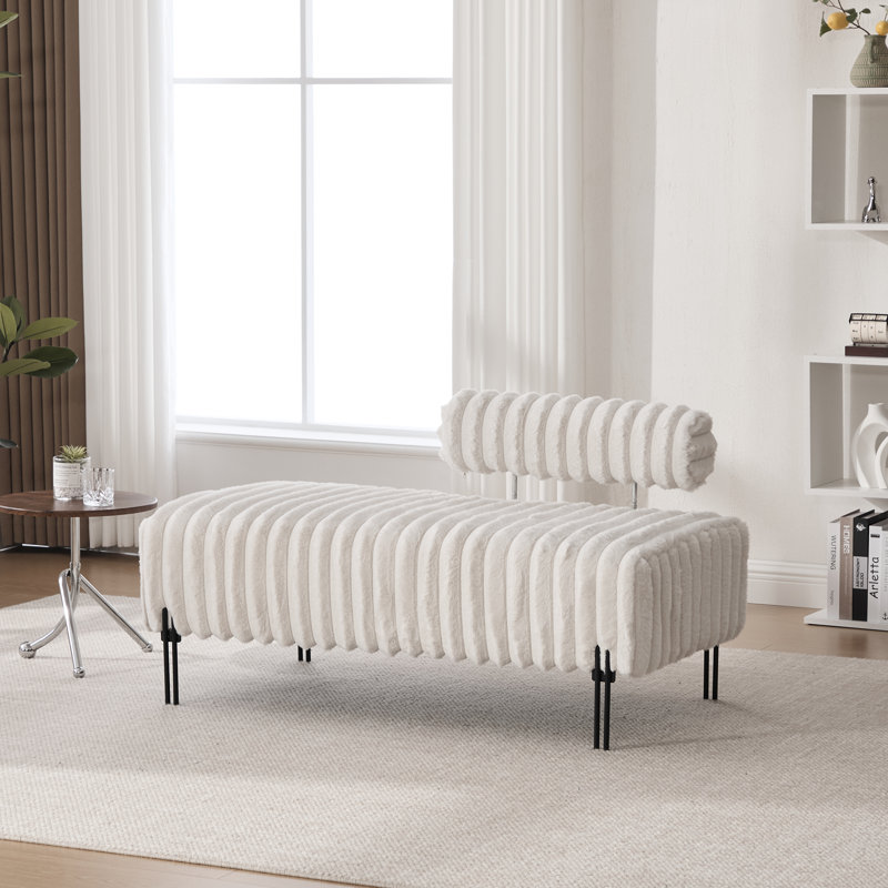 Banc rembourré l 49,6 po, Beige