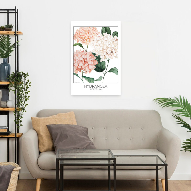 Hortensia, art floral contemporain, H 24 po x l 16 po