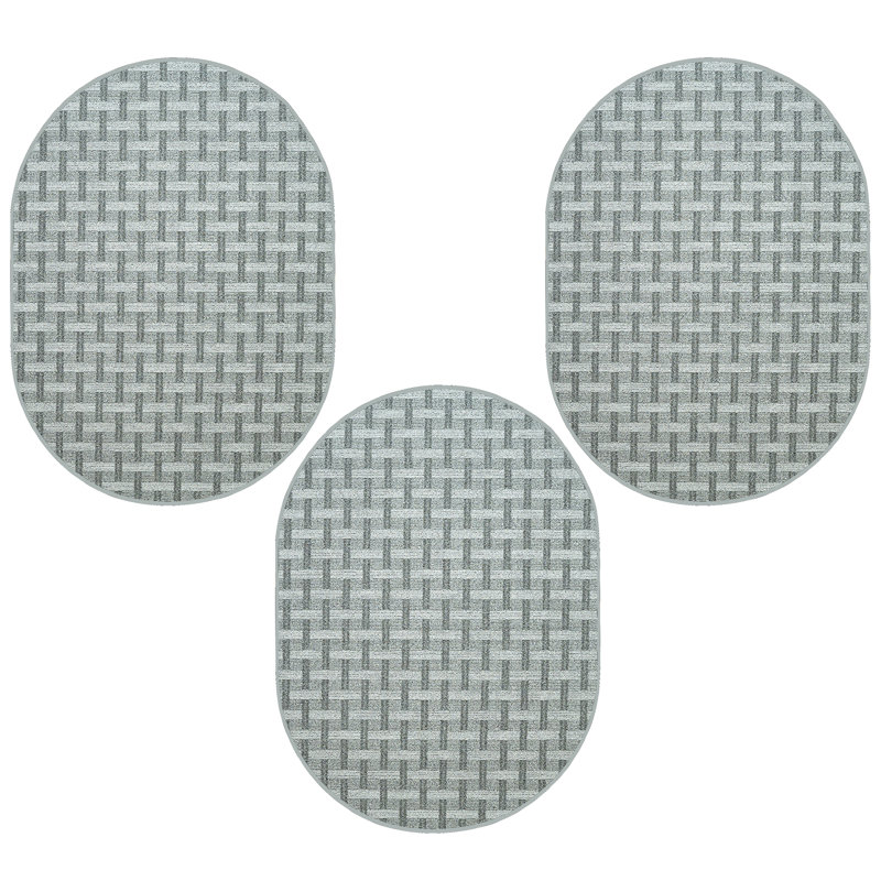 Ensemble de tapis intérieur / extérieur en polyester touffeté à la machine Acmetonia, Ovale 2 pi x 3 pi