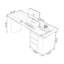 Bureau rectangulaire en bois manufacturé brun noisette + beige-120331667-120331666