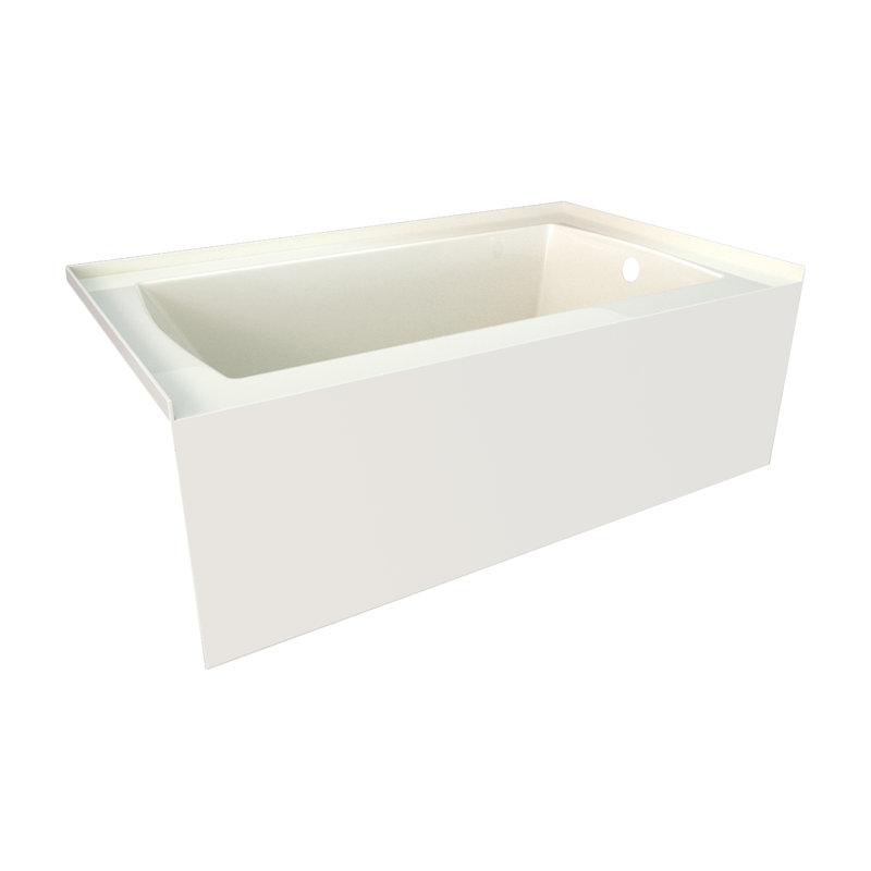 60'' x 36'' Soaking Acrylic Bathtub, Right, Biscuit
