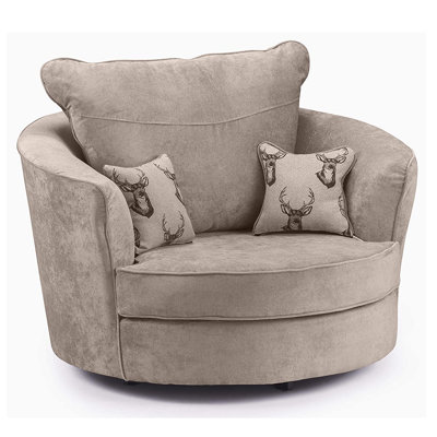 Desimone Upholstered Swivel Barrel Chair