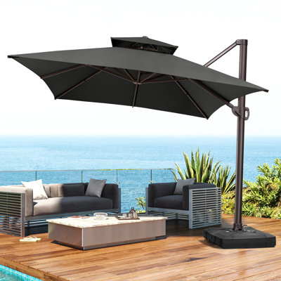 118'' Square Cantilever Umbrella with Weighted Base
