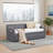 Double Size Upholstered Daybed Frame with Pull Out Trundle Bed, Slatted Sofa Bed with Side Storage Pocket for Guest Room Living Room-1758319737