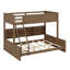 Lit superposé en bois de pin avec armoires de rangement, tablettes, échelle, garde-corps et station de charge-119926326-119926325