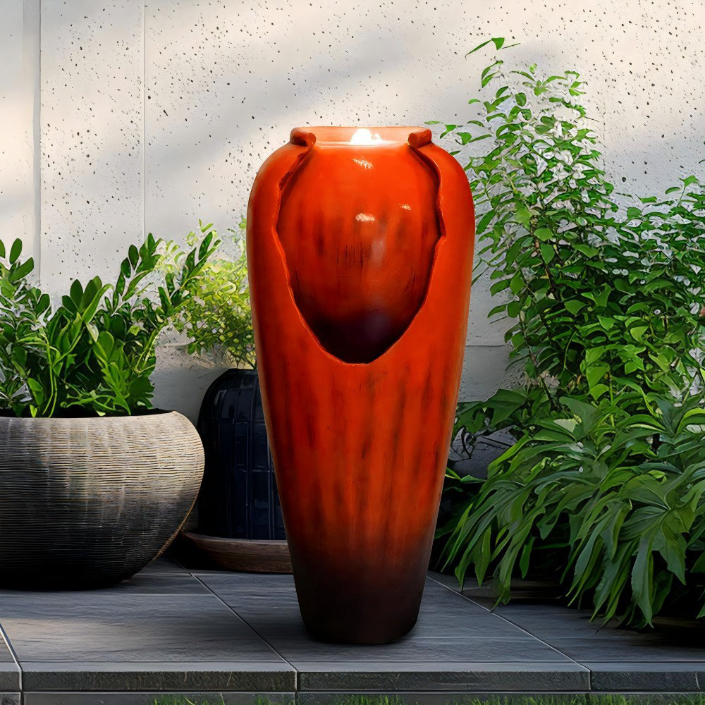 SunJet 30.7" Outdoor vintage garden fountain with LED lights SunJet 