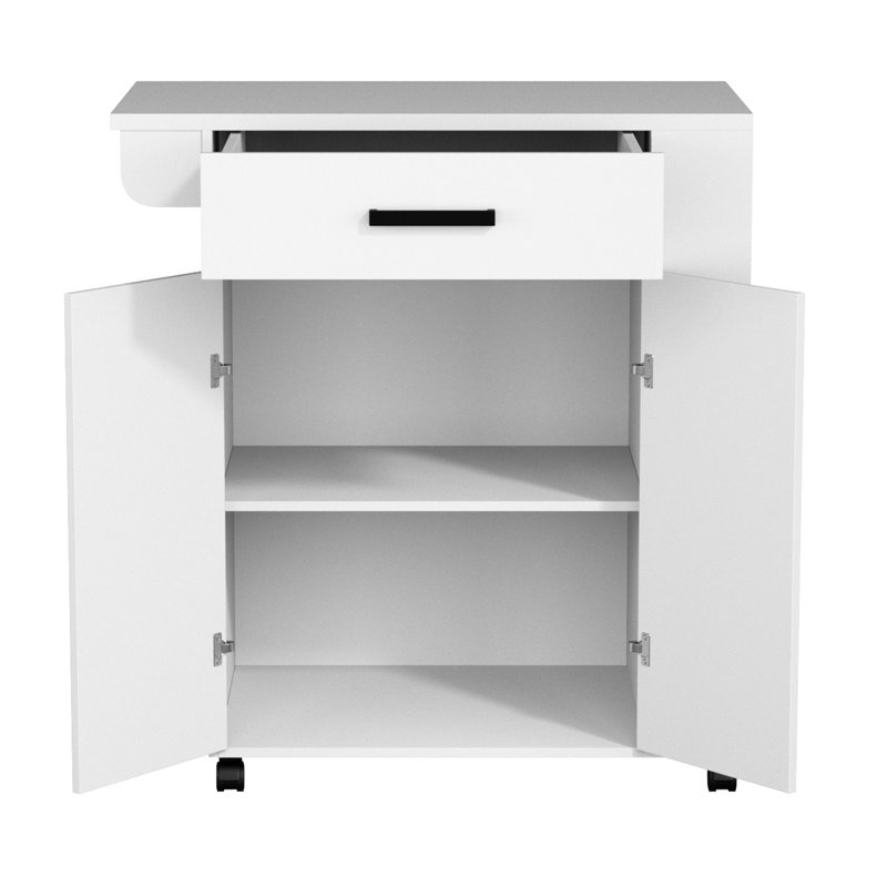 Latitude Run® Shelby Rolling Garage Cart With Storage Cabinet, White