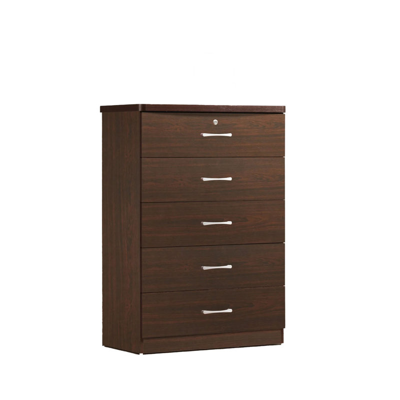 Commode 5 tiroirs Conkle, Acajou