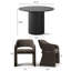 Ensemble de table de salle à manger pour 4 personnes avec table ronde et 4 chaises rembourrées imperméables-409805667-409805670
