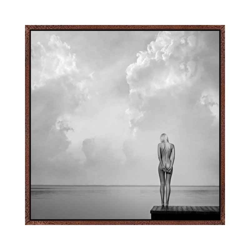 Echospace by Paulius Stefanovicius - Print on Canvas, 93.98cm H x 93.98cm W x 3.81cm D, Classic Brown Wood Floater Framed